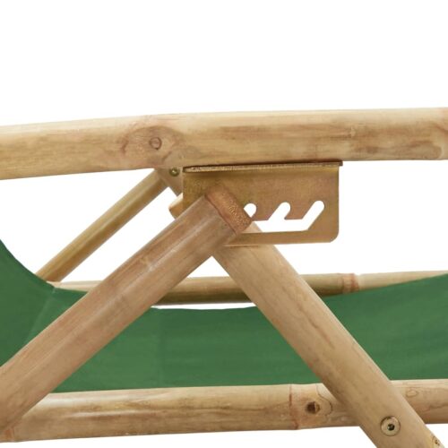 Reclining Relaxing Chair Green Bamboo Fabric - Image 8