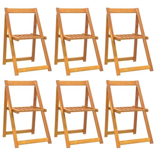 Folding Garden Chairs 6pcs Solid Wood Acacia - Image 2