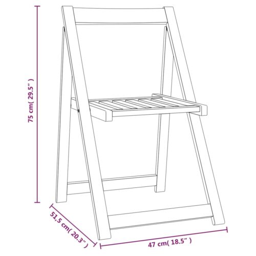 Folding Garden Chairs 6pcs Solid Wood Acacia - Image 8