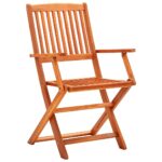 Folding Garden Chairs 6pcs Solid Eucalyptus Wood