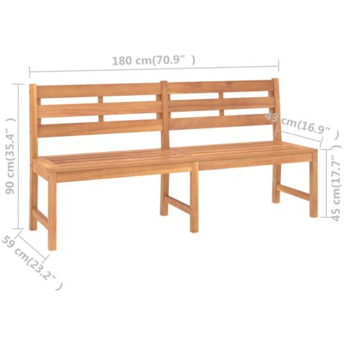 Garden Bench 180cm Solid Teak Wood - Image 7