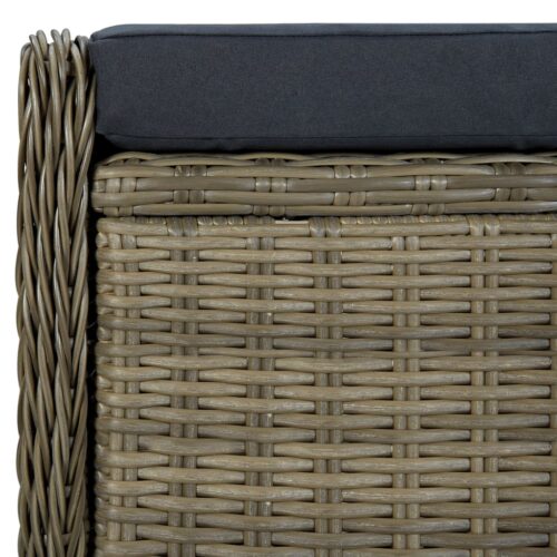 Reclining Garden Chair with Footstool Poly Rattan Brown - Image 11