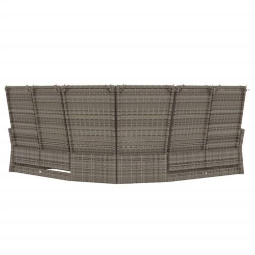 Reclining Corner Sofa with Cushions Grey Poly Rattan Wicker Outdoor Patio Furniture - Image 4