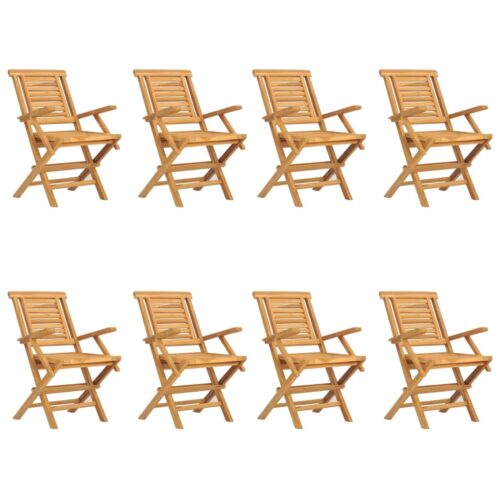 Folding Garden Chairs 8pcs 56x63x90cm Solid Wood Teak - Image 2