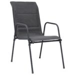 Stackable Garden Chairs 2pcs Steel Textilene Anthracite