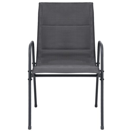 Stackable Garden Chairs 2pcs Steel Textilene Anthracite - Image 4