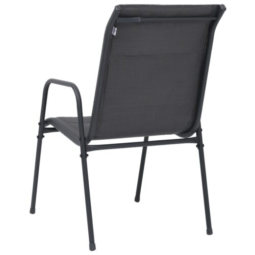 Stackable Garden Chairs 2pcs Steel Textilene Anthracite - Image 5