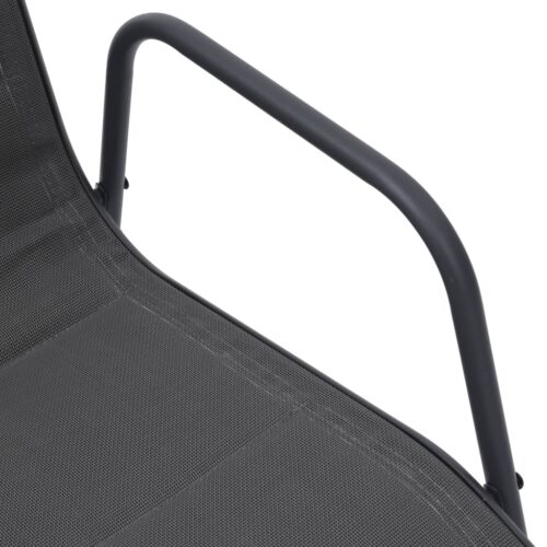 Stackable Garden Chairs 2pcs Steel Textilene Anthracite - Image 6