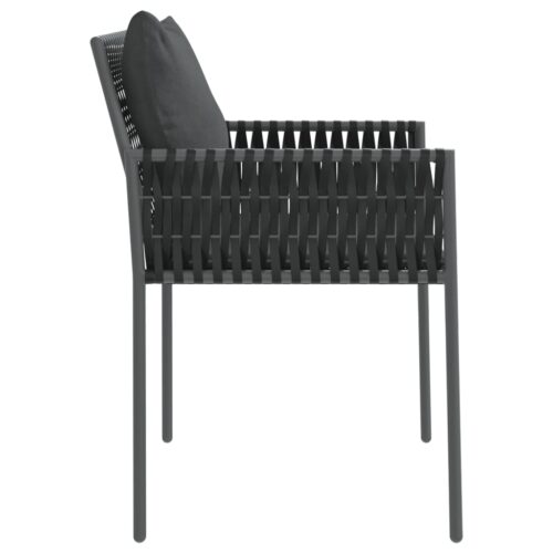 Garden Chairs with Cushions 2pcs Black 54x61x83cm Poly Rattan - Image 5