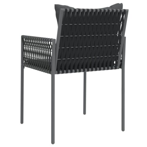Garden Chairs with Cushions 2pcs Black 54x61x83cm Poly Rattan - Image 6
