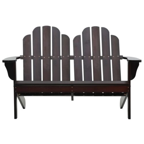 Double Adirondack Chair Wood Brown - Image 2
