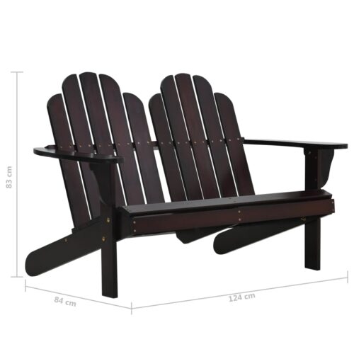 Double Adirondack Chair Wood Brown - Image 8