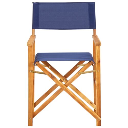 Director's Chairs 2pcs Solid Acacia Wood Blue - Image 3