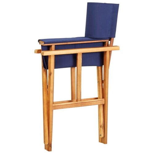 Director's Chairs 2pcs Solid Acacia Wood Blue - Image 6