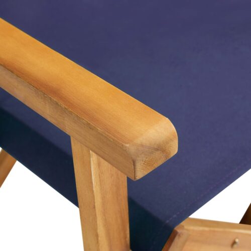 Director's Chairs 2pcs Solid Acacia Wood Blue - Image 7