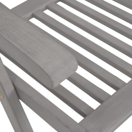 Garden Reclining Chairs 2pcs Grey Solid Wood Acacia - Image 7