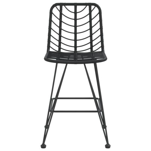 Bar Stools 2pcs Black 45x56x103.5cm PE Rattan Steel - Image 3