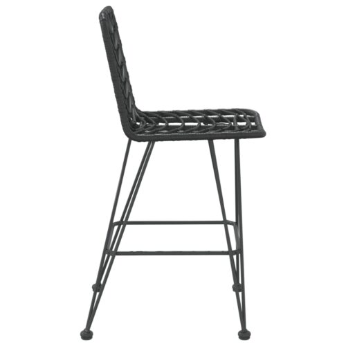 Bar Stools 2pcs Black 45x56x103.5cm PE Rattan Steel - Image 4