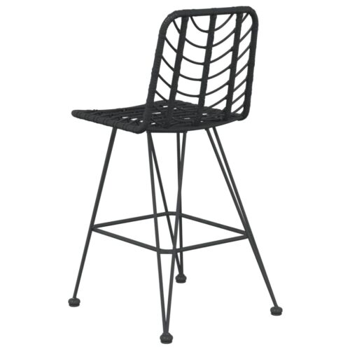 Bar Stools 2pcs Black 45x56x103.5cm PE Rattan Steel - Image 5