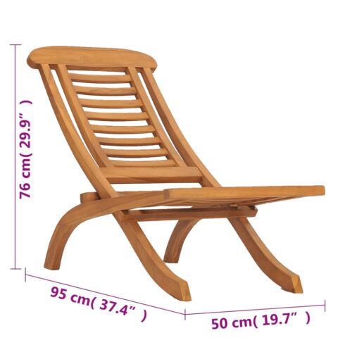 Folding Garden Chair Solid Teak Wood - Image 8