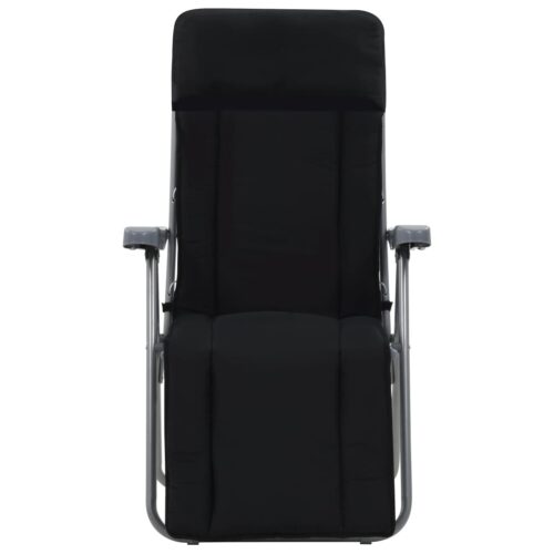 Folding Garden Chairs with Cushions 2pcs Black - Image 4