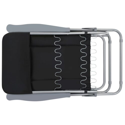 Folding Garden Chairs with Cushions 2pcs Black - Image 7