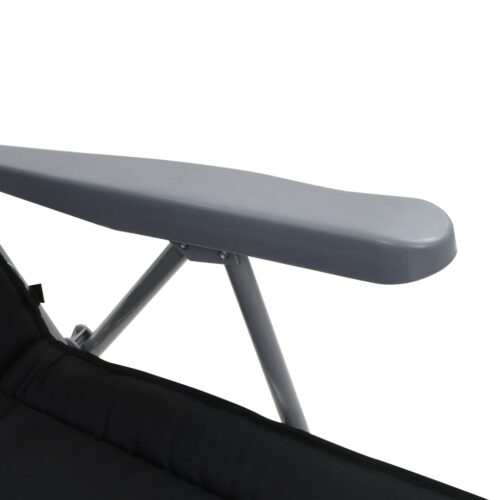 Folding Garden Chairs with Cushions 2pcs Black - Image 8