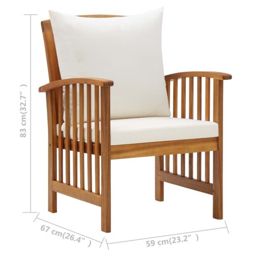 Garden Chairs with Cushions 2pcs Solid Acacia Wood - Image 8