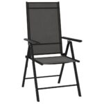 Folding Garden Chairs 6pcs Textilene Black