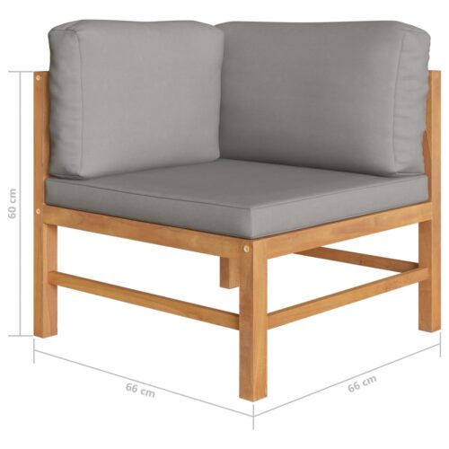 2-seater Garden Bench with Dark Grey Cushions - Image 6