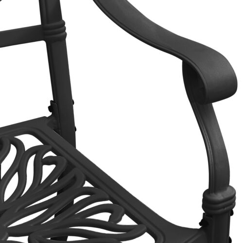 Garden Chairs 2pcs Cast Aluminium Black - Image 6
