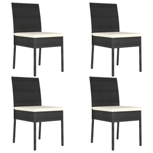 Garden Dining Chairs 4pcs Poly Rattan Black - Image 2