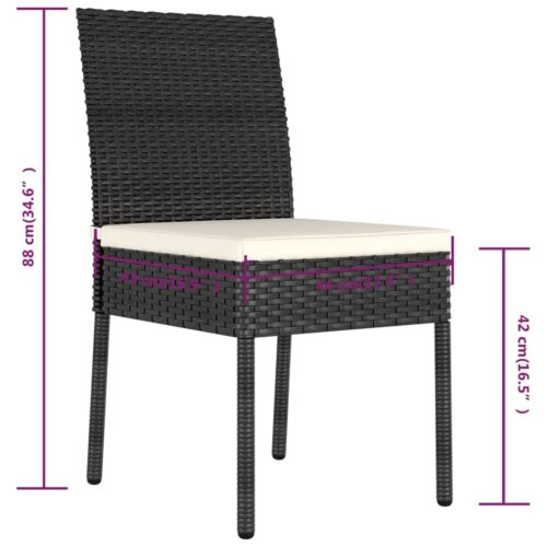 Garden Dining Chairs 4pcs Poly Rattan Black - Image 6