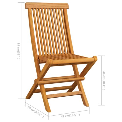 Garden Chairs with Anthracite Cushions 6pcs Solid Teak Wood - Image 11