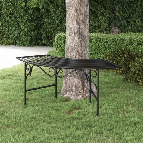 Tree Bench 113cm Black Steel - Image 2