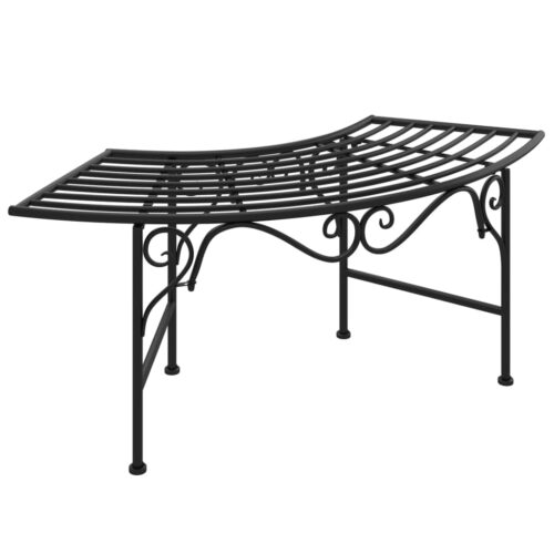 Tree Bench 113cm Black Steel - Image 3