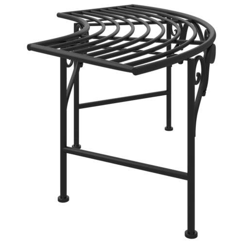 Tree Bench 113cm Black Steel - Image 4