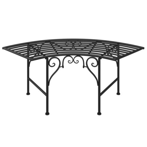 Tree Bench 113cm Black Steel - Image 5