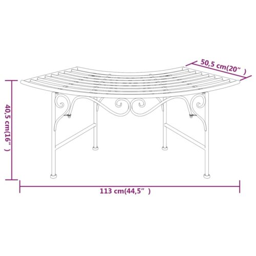 Tree Bench 113cm Black Steel - Image 6
