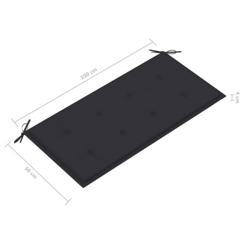 Garden Bench with Anthracite Cushion 112cm Solid Teak Wood - Image 9