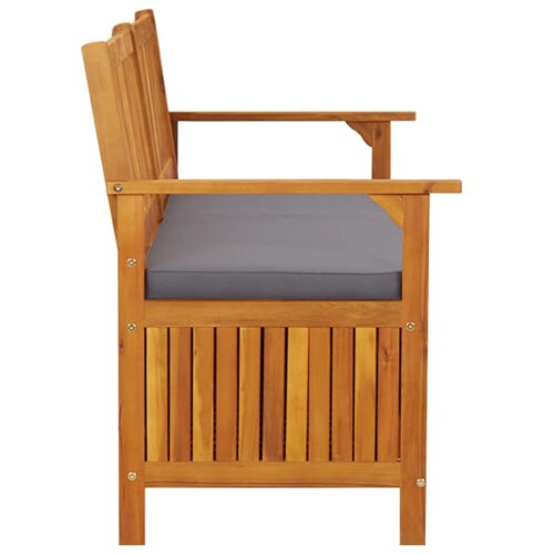 Storage Bench with Cushion 148cm Solid Wood Acacia - Image 4