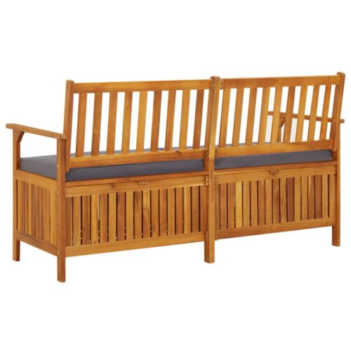 Storage Bench with Cushion 148cm Solid Wood Acacia - Image 5