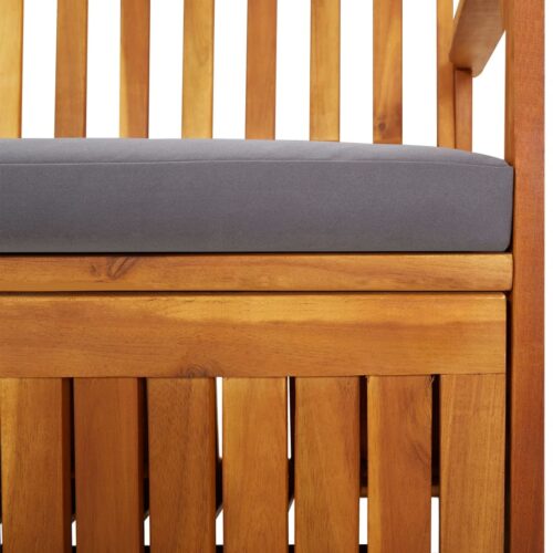 Storage Bench with Cushion 148cm Solid Wood Acacia - Image 7