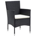 Garden Dining Chairs 4pcs Poly Rattan Black
