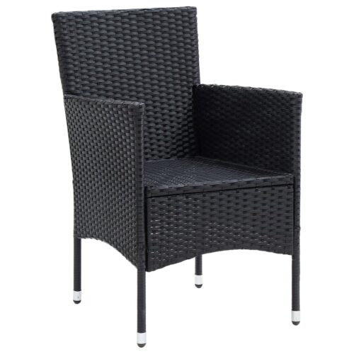 Garden Dining Chairs 4pcs Poly Rattan Black - Image 3