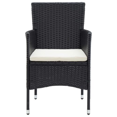Garden Dining Chairs 4pcs Poly Rattan Black - Image 4