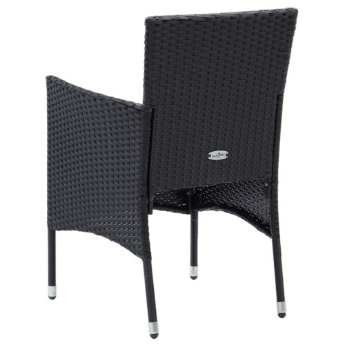 Garden Dining Chairs 4pcs Poly Rattan Black - Image 6