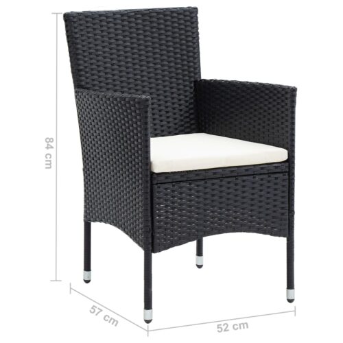 Garden Dining Chairs 4pcs Poly Rattan Black - Image 8