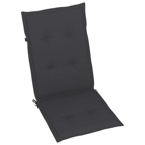 Garden Chairs 4pcs with Anthracite Cushions Solid Teak Wood - Image 7