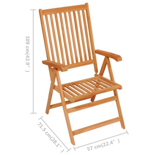 Garden Chairs 4pcs with Anthracite Cushions Solid Teak Wood - Image 11